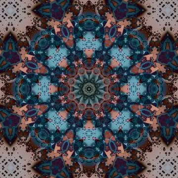 Seamless abstract square pattern. Symmetrical round pattern. Author's pattern 스톡 사진