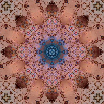 Seamless abstract square pattern. Symmetrical round pattern. Author's pattern Stock Photos