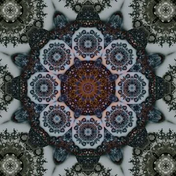 Seamless abstract square pattern. Symmetrical round pattern. Author's pattern Stockfoto's