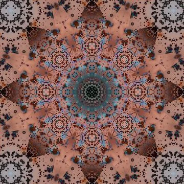 Seamless abstract square pattern. Symmetrical round pattern. Author's pattern Stock Photos