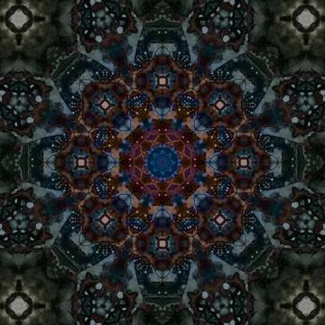 Seamless abstract square pattern. Symmetrical round pattern. Author's pattern 스톡 사진