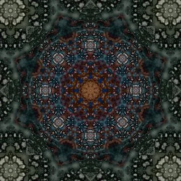 Seamless abstract square pattern. Symmetrical round pattern. Author's pattern 写真素材