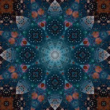 Seamless abstract square pattern. Symmetrical round pattern. Author's pattern Stock Photos