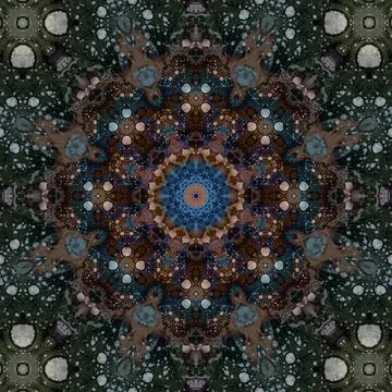 Seamless abstract square pattern. Symmetrical round pattern. Author's pattern 스톡 사진