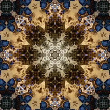 Seamless abstract square pattern. Symmetrical round pattern. Author's pattern 스톡 사진