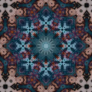 Seamless abstract square pattern. Symmetrical round pattern. Author's pattern Stock Photos