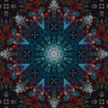 Seamless abstract square pattern. Symmetrical round pattern. Author's pattern Stockfoto's