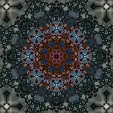 Seamless abstract square pattern. Symmetrical round pattern. Author's pattern Stock Photos