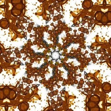 Seamless abstract square pattern. Symmetrical round pattern. Author's pattern 스톡 사진