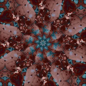 Seamless abstract square pattern. Symmetrical round pattern. Author's pattern 스톡 사진