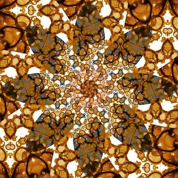 Seamless abstract square pattern. Symmetrical round pattern. Author's pattern 스톡 사진