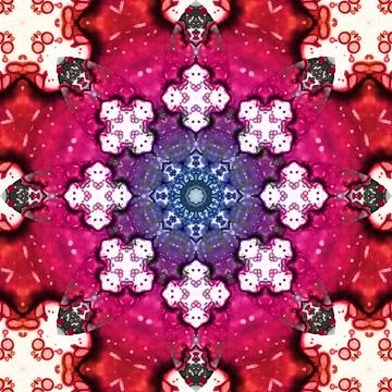 Seamless abstract square pattern. Symmetrical round pattern. Author's pattern 스톡 사진