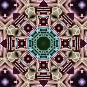 Seamless abstract square pattern. Symmetrical round pattern. Author's pattern Foto stock