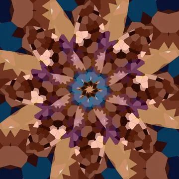 Seamless abstract square pattern. Symmetrical round pattern. Author's pattern 写真素材