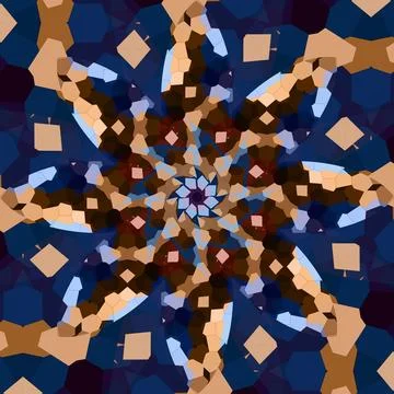 Seamless abstract square pattern. Symmetrical round pattern. Author's pattern Stockfoto's