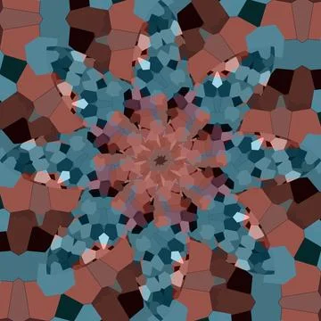 Seamless abstract square pattern. Symmetrical round pattern. Author's pattern 스톡 사진