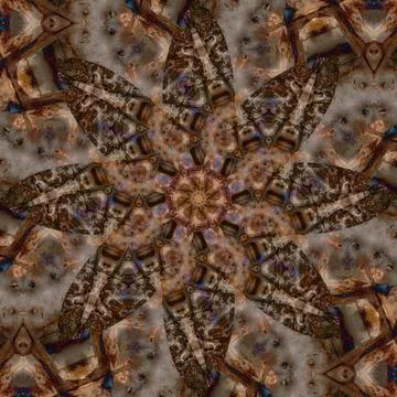 Seamless abstract square pattern. Symmetrical round pattern. Author's pattern Stock Photos