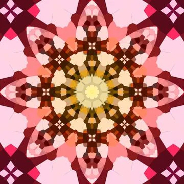Seamless abstract square pattern. Symmetrical round pattern. Author's pattern 스톡 사진