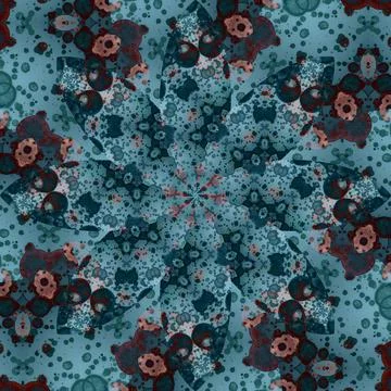 Seamless abstract square pattern. Symmetrical round pattern. Author's pattern 스톡 사진