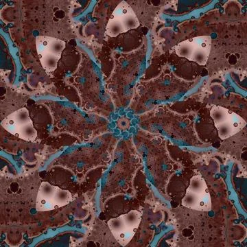 Seamless abstract square pattern. Symmetrical round pattern. Author's pattern Stock Photos