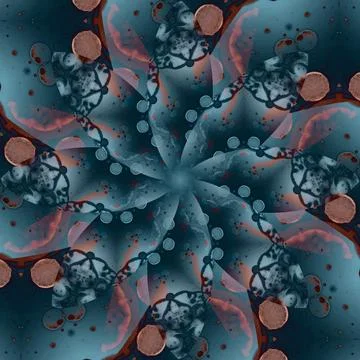 Seamless abstract square pattern. Symmetrical round pattern. Author's pattern Stockfoto's