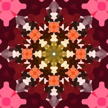 Seamless abstract square pattern. Symmetrical round pattern. Author's pattern Foto stock
