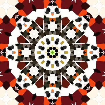 Seamless abstract square pattern. Symmetrical round pattern. Author's pattern 写真素材