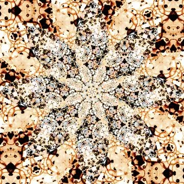 Seamless abstract square pattern. Symmetrical round pattern. Author's pattern 写真素材