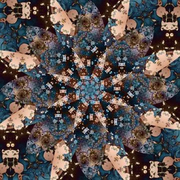 Seamless abstract square pattern. Symmetrical round pattern. Author's pattern Stock Photos