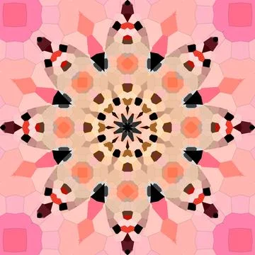 Seamless abstract square pattern. Symmetrical round pattern. Author's pattern 스톡 사진