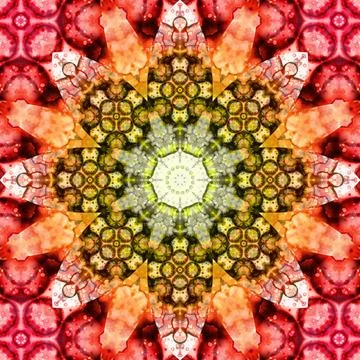 Seamless abstract square pattern. Symmetrical round pattern. Author's pattern Stock Photos