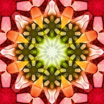 Seamless abstract square pattern. Symmetrical round pattern. Author's pattern 스톡 사진