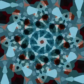 Seamless abstract square pattern. Symmetrical round pattern. Author's pattern 스톡 사진