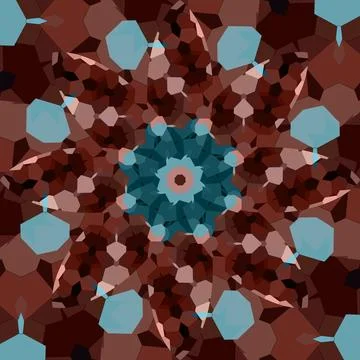 Seamless abstract square pattern. Symmetrical round pattern. Author's pattern Foto stock