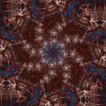 Seamless abstract square pattern. Symmetrical round pattern. Author's pattern Foto stock