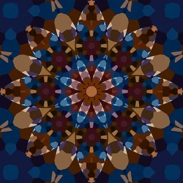 Seamless abstract square pattern. Symmetrical round pattern. Author's pattern Stock Photos