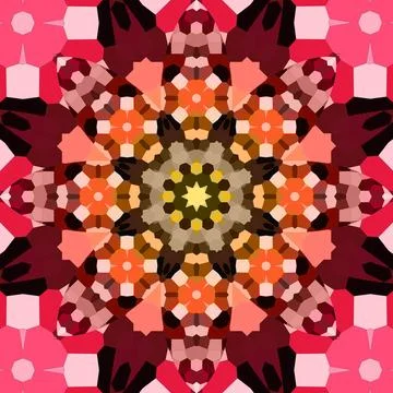 Seamless abstract square pattern. Symmetrical round pattern. Author's pattern Foto stock
