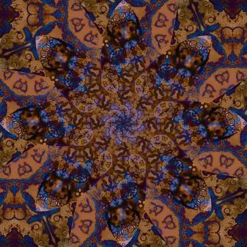 Seamless abstract square pattern. Symmetrical round pattern. Author's pattern Stock Photos