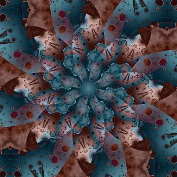 Seamless abstract square pattern. Symmetrical round pattern. Author's pattern 스톡 사진