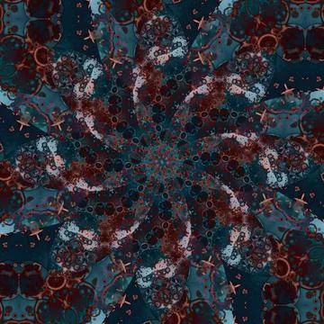 Seamless abstract square pattern. Symmetrical round pattern. Author's pattern Foto stock