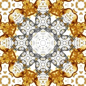 Seamless abstract square pattern. Symmetrical round pattern. Author's pattern 스톡 사진