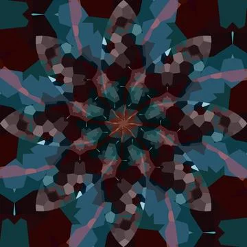 Seamless abstract square pattern. Symmetrical round pattern. Author's pattern Stockfoto's