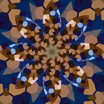 Seamless abstract square pattern. Symmetrical round pattern. Author's pattern Stockfoto's