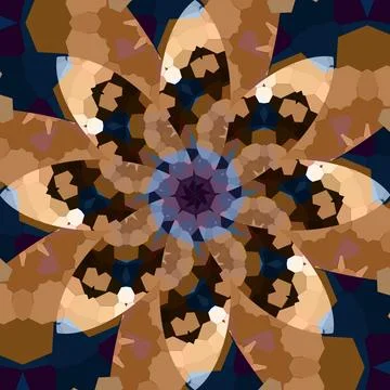 Seamless abstract square pattern. Symmetrical round pattern. Author's pattern Foto stock