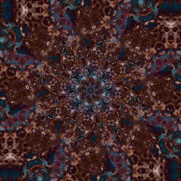 Seamless abstract square pattern. Symmetrical round pattern. Author's pattern Foto stock