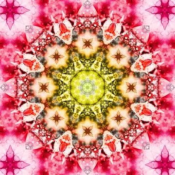 Seamless abstract square pattern. Symmetrical round pattern. Author's pattern Stockfoto's