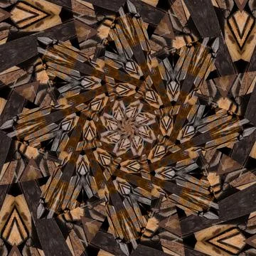 Seamless abstract square pattern. Symmetrical round pattern. Author's pattern 写真素材