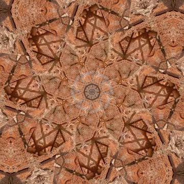 Seamless abstract square pattern. Symmetrical round pattern. Author's pattern Stock Photos