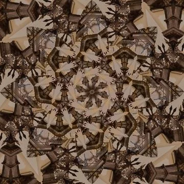 Seamless abstract square pattern. Symmetrical round pattern. Author's pattern Foto stock