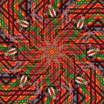 Seamless abstract square pattern. Symmetrical round pattern. Author's pattern Foto stock